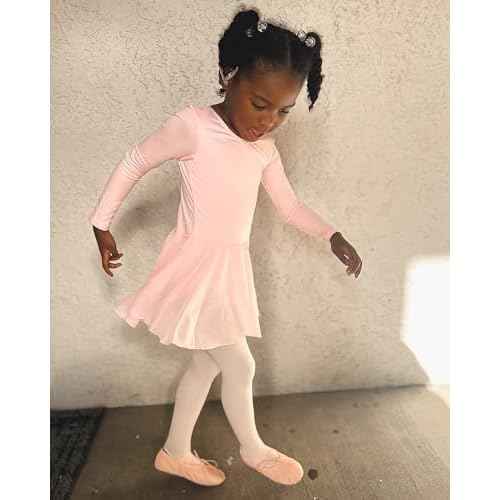 Stelle Ballet Leotards for Girls Long Sleeve Toddler Dance Leotard Outfits with Skirt Classic(Little/Big Kid)