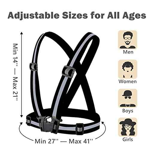 Reflective Strap Safety Vest Gear - 2-10 Pack Adjustable High Visible Reflective Running Gear for Women Men Night