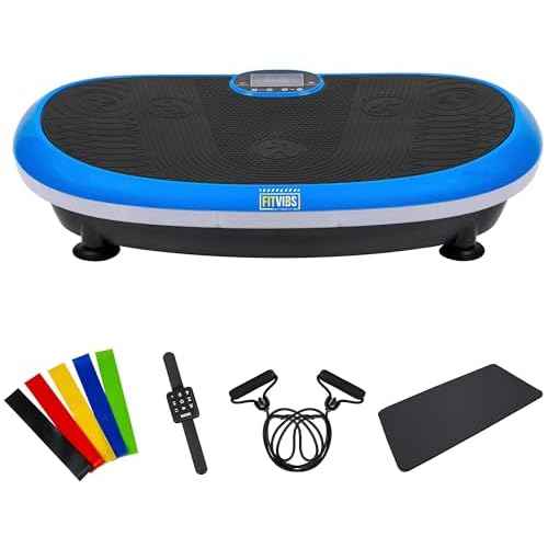 Fitvids Vibration Plate Exercise Machine Workout Vibration Fitness Platform with Resistance Loops and Resistance Band,Various Sizes