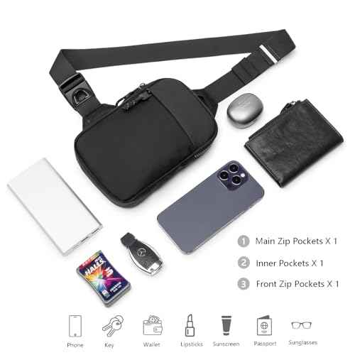 Mini Sling Bag for Men Women, Waterproof Utility Crossbody Backpack Chest Bag for Hiking Travel Sports Running