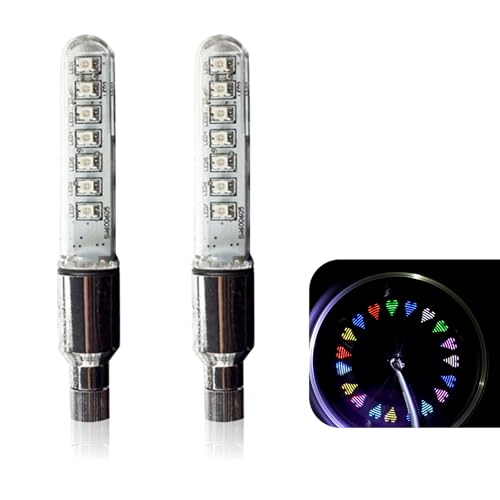 2 Pcs Multicolored Waterproof Bike Wheel Lights - Neon Flashing Spoke Lamps