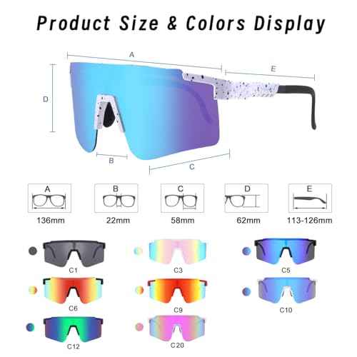 MARIDA Sunglasses for Men&Women, UV400 Protection Sports Sunglasses With Adjustable Temple, Driving Fishing Sports Mens Sunglasses