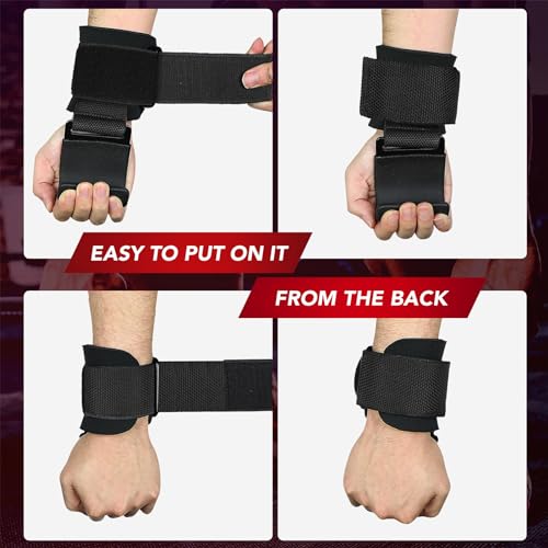 Heavy Duty Weight Lifting Hooks for Deadlift & Powerlifting - 2 Pack