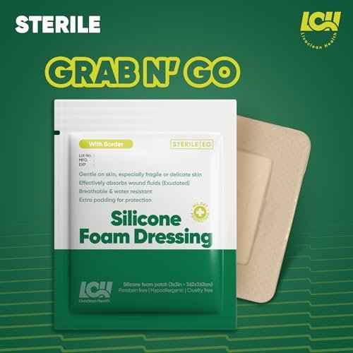 12 CT Silicone Foam Dressing 3x3 - Sterile Silicone Bandages for Wounds - Absorbent and Adhesive Foam Bandages for Wounds and Injury Care by Livaclean Health