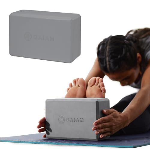 Grey Yoga Block - Supportive Latex-Free EVA Foam for Yoga, Pilates & Meditation
