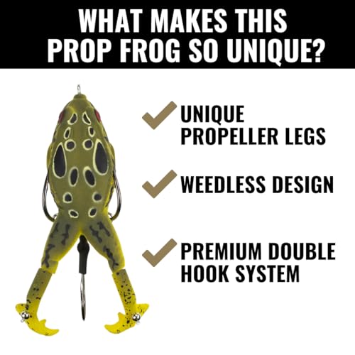 Cane Frog Bait for Bass and Trout Fishing - Weedless Soft Hollow Body Lure