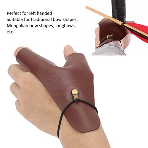 Breathable Archery Hand Guard for Left Hand - Two Finger Leather Protector