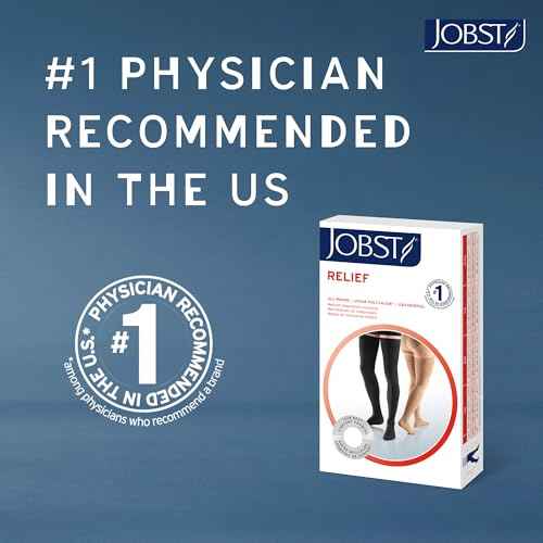 JOBST Relief Graduated Compression Stockings 20-30mmHg - Comfortable Unisex Design - Left Chap, Open Toe, Black, X-Large