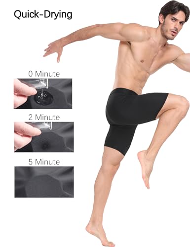 Men's Compression Workout Shorts - 4 Pack Medium Black Performance Athletic Baselayer