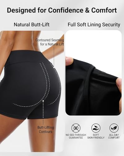 Women's V Cross Swim Shorts Tummy Control Bottoms Medium Black - Plus Size Available