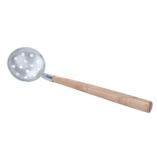 CFTGIW 2PCS Silver Wooden Handle Iron Winter Ice Fishing Skimmer Toothed Scoo Small Size and Lightweight Easy to Carry and Stor P Angler Tackle Accessory Ice Fishing Scoop Ice Fishing