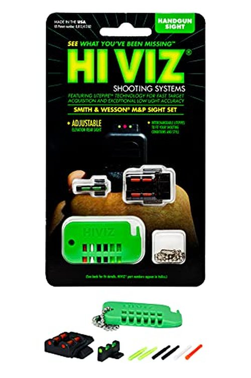HIVIZ Sight Systems unisex adult Handgun HIVIZ Sight Systems Interchangeable Front and Rear Sight Set Smith Wesson M P, Green, Red, Black