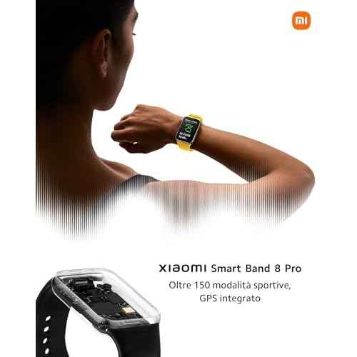 XIAOMI Smart Band 8 Pro Fitness Tracker, 1.74" AMOLED Display, Up to 20 Days Battery, 5ATM, Sleep and Heart Rate Monitoring, 150+ Training Modes, Pedometer, Black