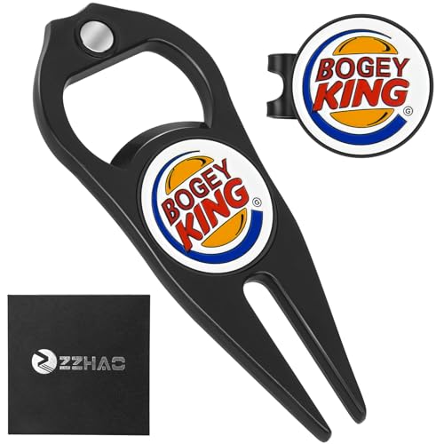 Golf Divot Tool and Ball Marker Set with Magnetic Hat Clip - Funny Gift for Men - DIVOT-KING