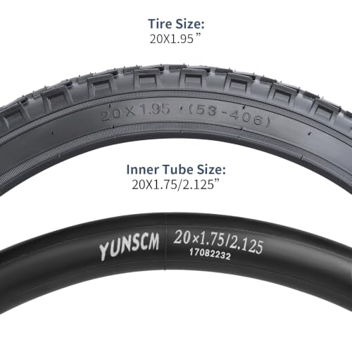 YunSCM 2-Pack 20x1.95 Bike Tires - All-Terrain Directional Tread, Black01
