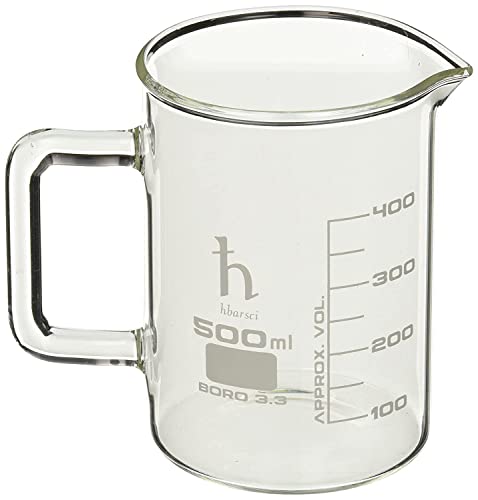 Hand Crafted Beaker Mug 16.9oz Borosilicate Glass Coffee Cup - Large Capacity