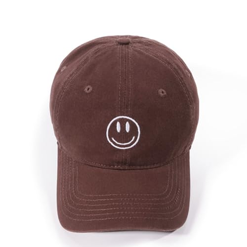 Unisex Brown Vintage Washed Cotton Baseball Cap - Adjustable Low Profile Dad Hat