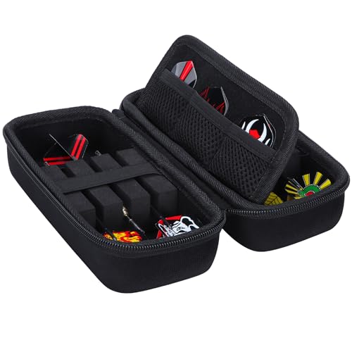 All Black Dart Case for 6 Darts with Accessories - Hard Protective Storage