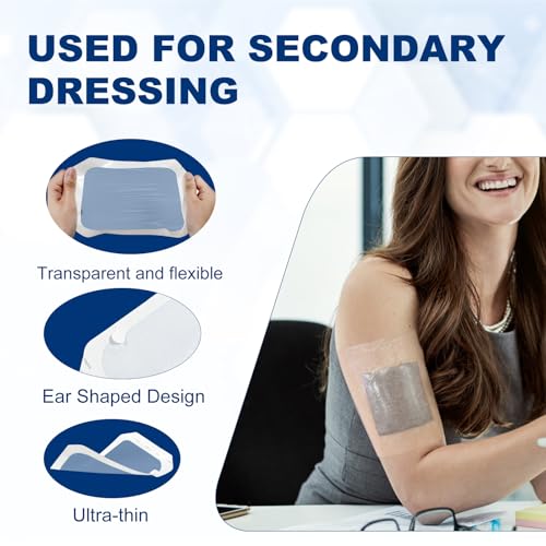 Ceeport Waterproof Transparent Film Dressing 6x8 Inches - 20 Sterile Pack - Hypoallergenic & Breathable