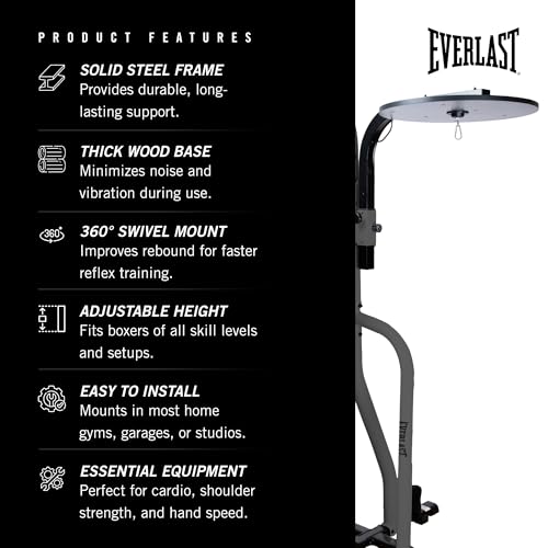 Everlast Adjustable Speed Bag Platform ? Heavy-Duty Speed Bag Mount for Boxing, Training & Cardio ? Bag Not Included
