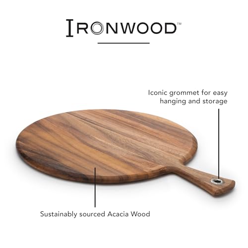 Acacia Wood Serving Paddleboard - Round 20.3" x 16" Kitchen & Dining