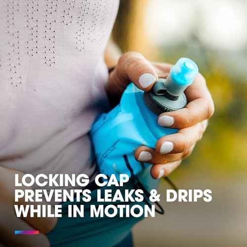 HydraPak PocketFlask 500ml - Compressible, Low Profile Soft Flask Water Bottle, Ideal Fit for Run Belts and Form Fitting Pockets with Locking Cap (500ml / 17oz)