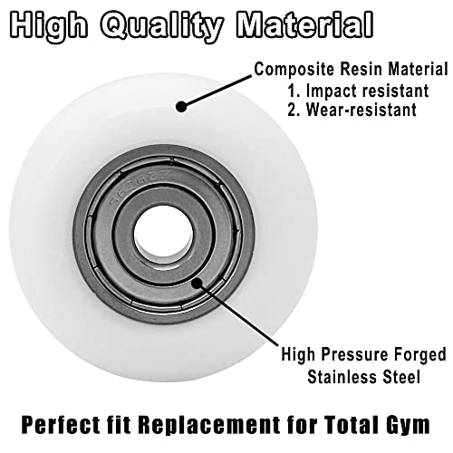 4 Pcs Replacement Gym Wheel Set for Total Gym Fitness Equipment