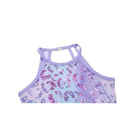Zaclotre Gymnastics Leotards for Girls Sparkly Sleeveless Clasp Back Dance Leotard Unitards with Tumbling Shorts