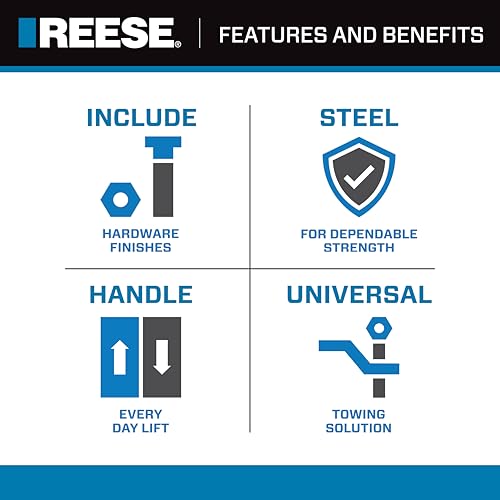 Reese 1400800383 Square Trailer Jack, No Mount, 8,000 lbs. Support Capacity, Topwind, Weld-On, 15 Inch Travel
