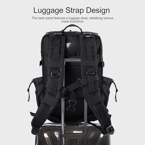 Black 45L Military Tactical Backpack with Shoe Compartment - Assault Pack