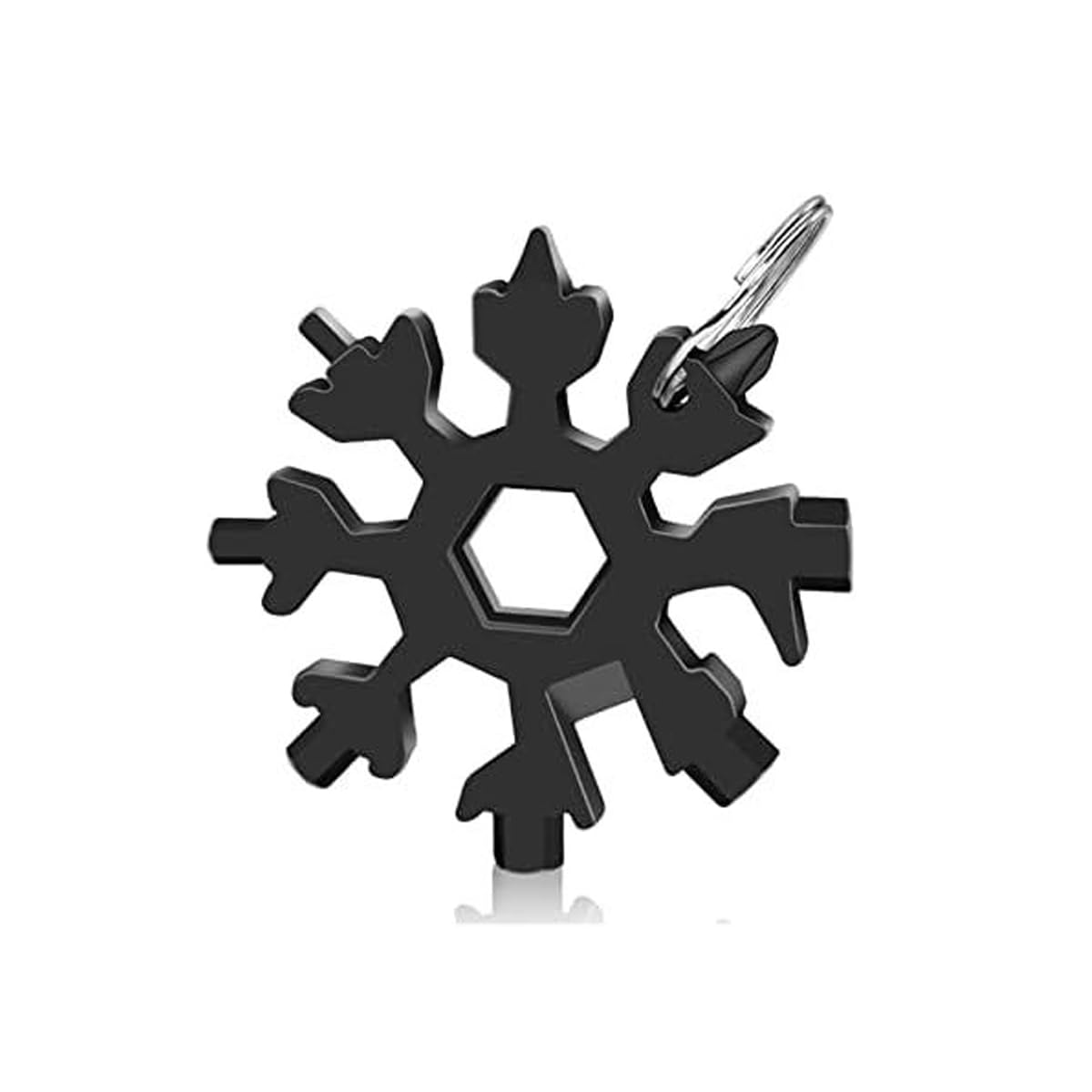 18 in 1 Snowflake Wrench Snowflake Multi Tool EDC Camping Gear Octagonal Phillips Flat Screwdriver Kit/Wrench/Bottle Opener (Black)