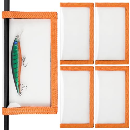 Fishing Lure Wraps Covers - Medium Orange PVC Bait Protector 4 Pack