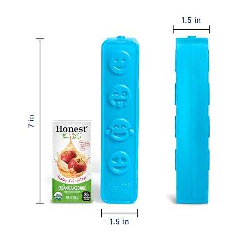 Cool Coolers by Fit & Fresh Kids Icicle Lunch Box Ice Pack Sticks, Icicle Ice Sticks for Lunch Bags and Coolers, Lunch Ice Pack Sticks, Reusable, Space-Saving, Multicolored, Smile Icicles, 4PK