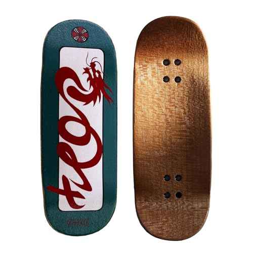 Handmade Fingerboard Deck 97.5x35mm 5-Layer Color Maple Pro concave Creative Design Mini Skateboard (2024 Loong)
