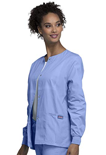 Women’s Scrub Jacket with Snap Front and 3 Pockets - Cherokee WW Originals XS Ciel