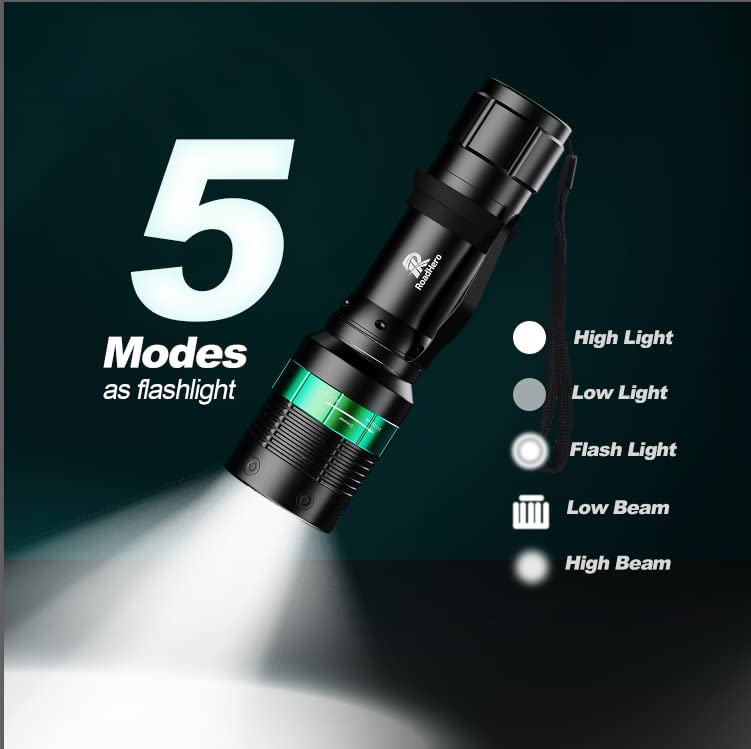 11 Inch Traffic Wand LED Flashlight Set - 2 Pack with 5 Flashing Modes
