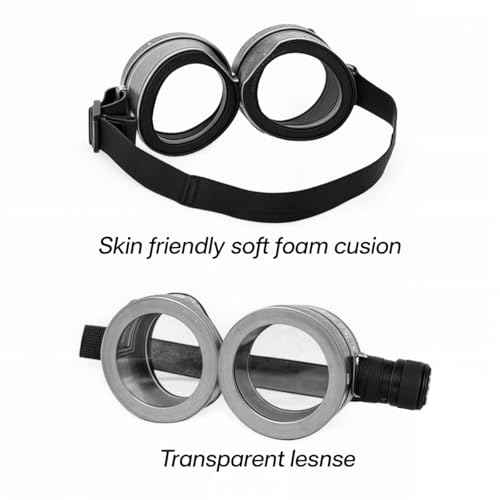 3 Pcs Halloween Costumes Adults & Kids Accessories, Adjustable Goggles Cosplay, Yellow Hat Beanie and Black Gloves for Women, Men, Halloween Party Set
