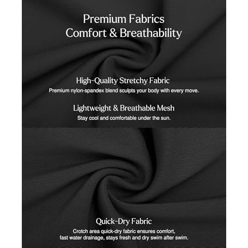 Popilush One Piece Swim Dress Tummy Control Swimsuits for Women Ruched Shapewear Split Bathing Suit