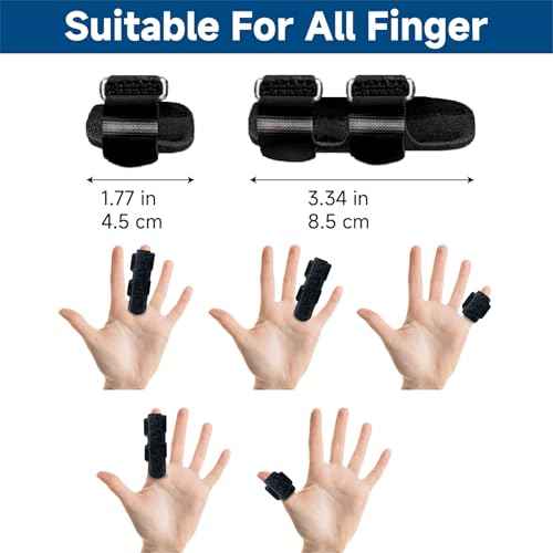 SUNBURST Finger Splint - Adjustable Trigger/Mallet Finger Brace for Thumb, Index & Middle Fingers - Easy One-Hand Fit, Breathable & Reusable for Arthritis/Injury Relief