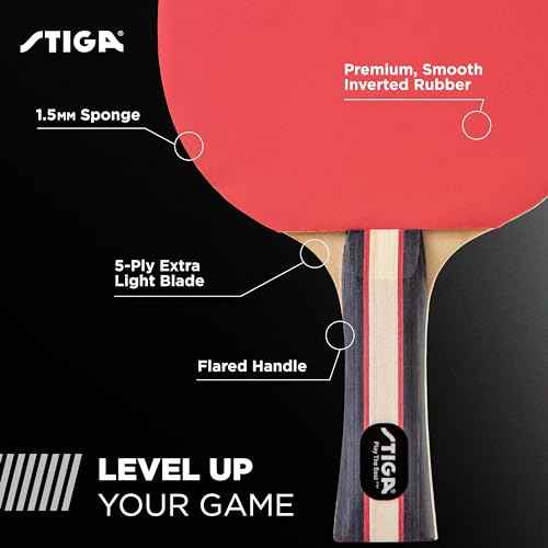 STIGA Performance 2 or 4 Player Table Tennis Set ? USATT Approved Rackets and 3-Star Balls ? 5-Ply Blade & Flared Handle ? Perfect for Skill Development