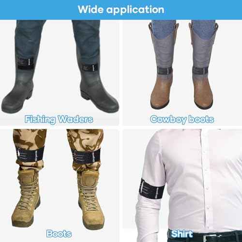 Elastic Ankle Straps, Cowboy Boot Straps, Adjustable Elastic Pant Leg Straps for Biking, Fishing, Hiking, Wading etc.