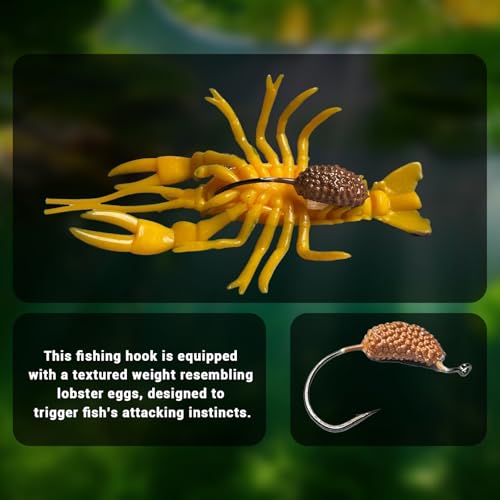 Crayfish Lure Soft Plastic Bait for Bass Fishing, Realistic Creature Brawler