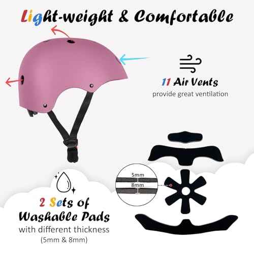 Kids Bike Helmet, Adjustable and Multi-Sport, from Toddler to Youth, 3 Sizes