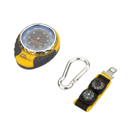 JUJU LLMM 3-in-1 Altimeter Compass for Hiking, Accurate Barometer Dial Tracker for Outdoor Sports, Professional Skiing Skydiving Handheld Gear Portable Gauge Weather Forecast Battery-Free