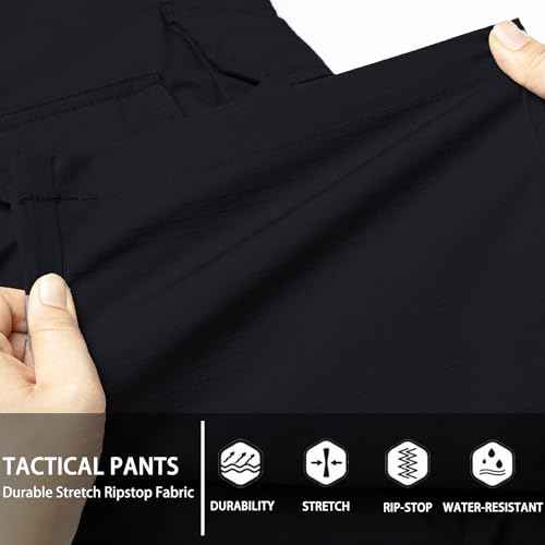 Men's Stretch Tactical Pants Water Resistant Ripstop Cargo Pants Outdoor Lightweight EDC Work Hiking Pants