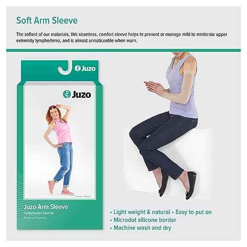 Juzo Soft 2001 20-30mmhg Standard Armsleeve with Silicone Top Band for Women, Regular