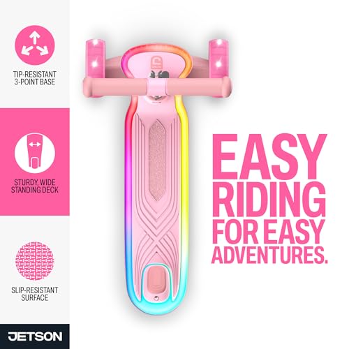 Kids' Pink Light-Up 3-Wheel Kick Scooter with LavaTech Deck Lights & Adjustable Handlebar