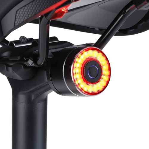Smart Bike Tail Light, Brake Sensing Bike Rear Light, Auto On/Off, USB-C Rechargeable,Ultra Bright Lights for Bikes Riding at Night, Easy Mount Bicycle Safety Lights for Road Mountain Cycling