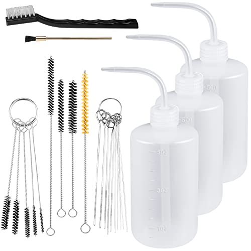 Paint Spray Gun Cleaning Kit with 3 Bottles & 21 Brushes - 500ml