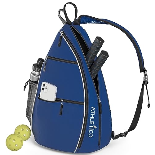 Athletico Blue Sling Bag - Crossbody Backpack for Pickleball, Tennis, Travel